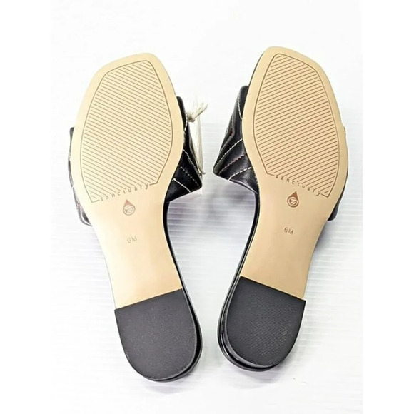 Sanctuary Women's Black Contrast Culture Leather Slide Sandal Size 6 (MSRP $99) - Picture 5 of 7